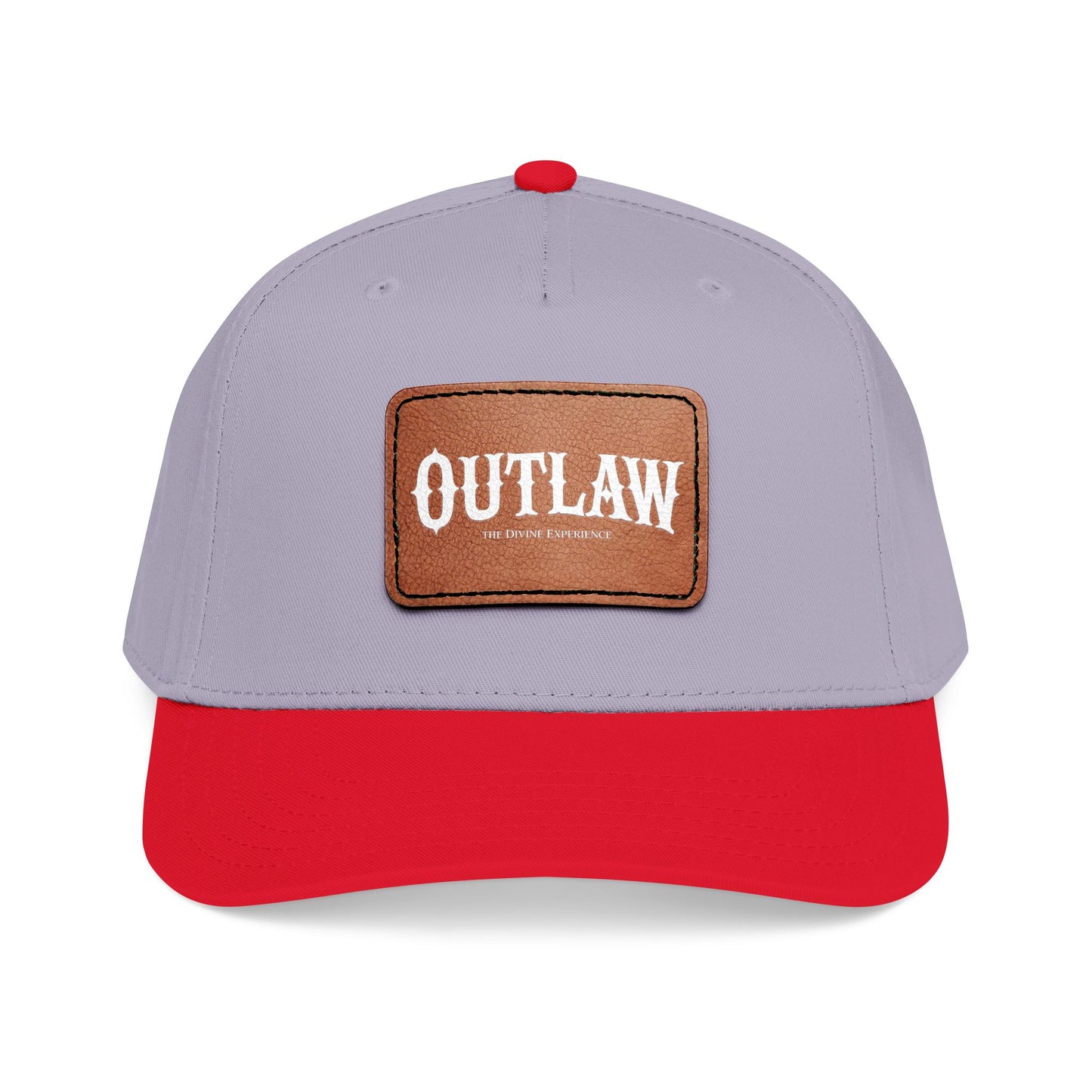 OUTLAW Leather Patch Baseball Cap — Retro Western Mid-Profile Hat