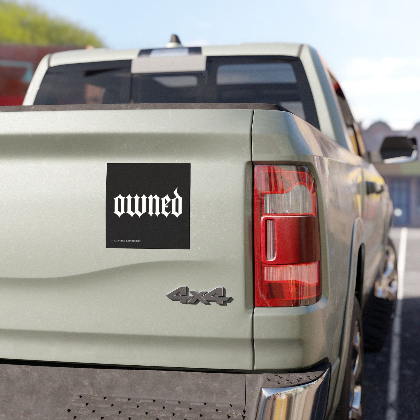 OWNED Gothic Car Magnet — Black Vintage Lettering Magnetic Decal