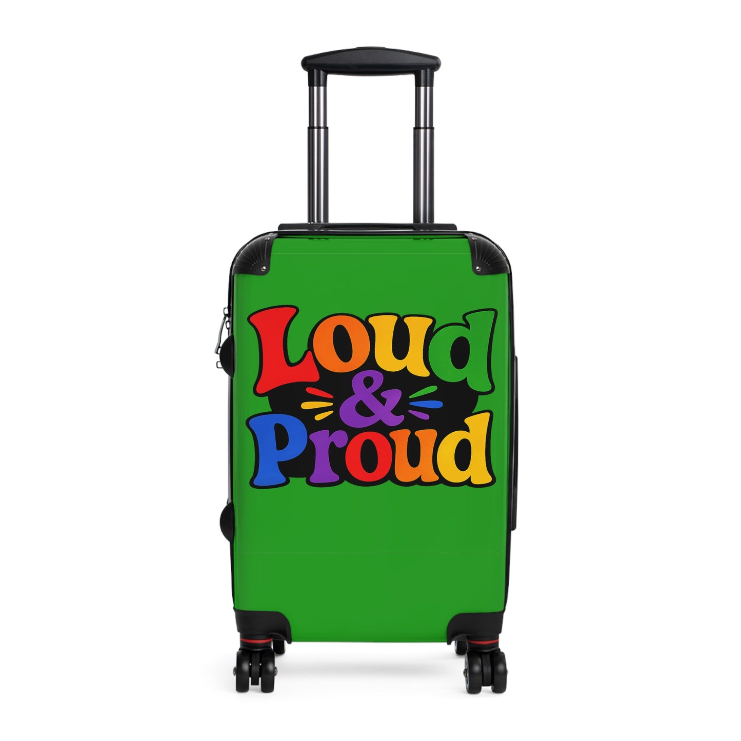LOUD & PROUD LGBTQ Green Carry-On Suitcase – Rainbow Pride Travel Luggage