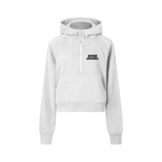 DIVINE EXPERIENCE Cropped Half-Zip Hoodie