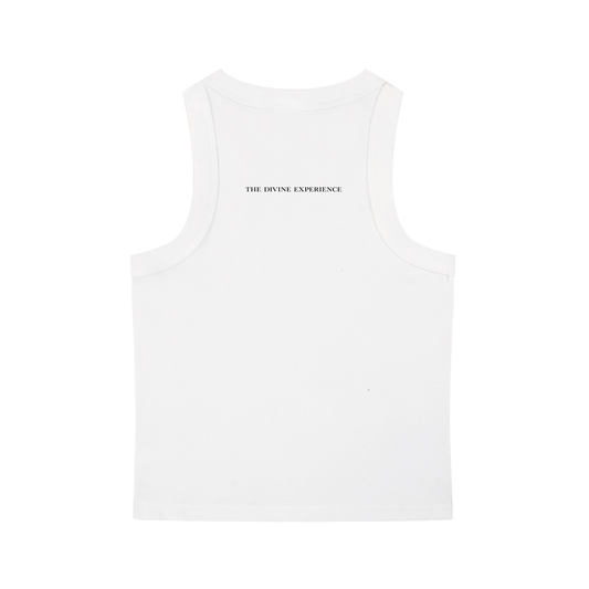MY EYES ARE UP HERE Snow Washed Tank Top
