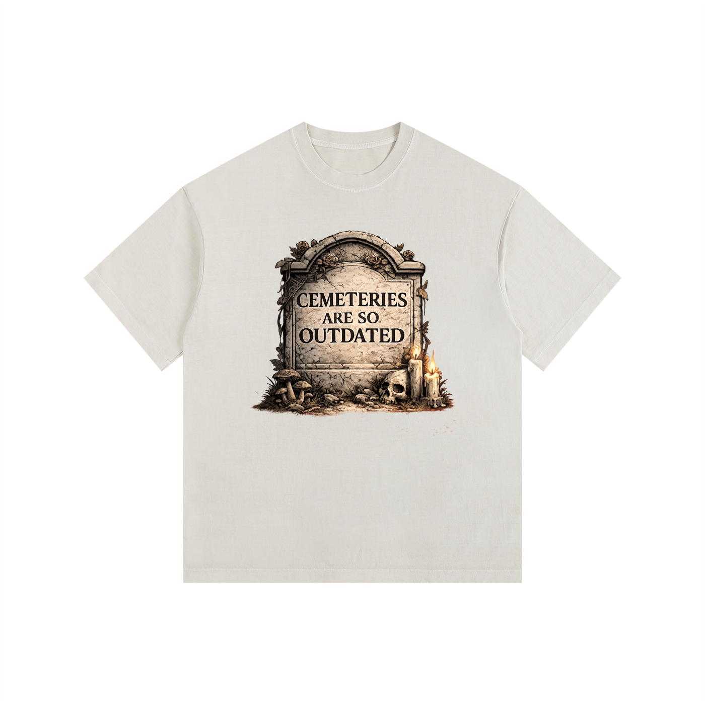 CEMETERIES ARE SO OUTDATED Vintage Washed Oversized Cotton T-Shirt