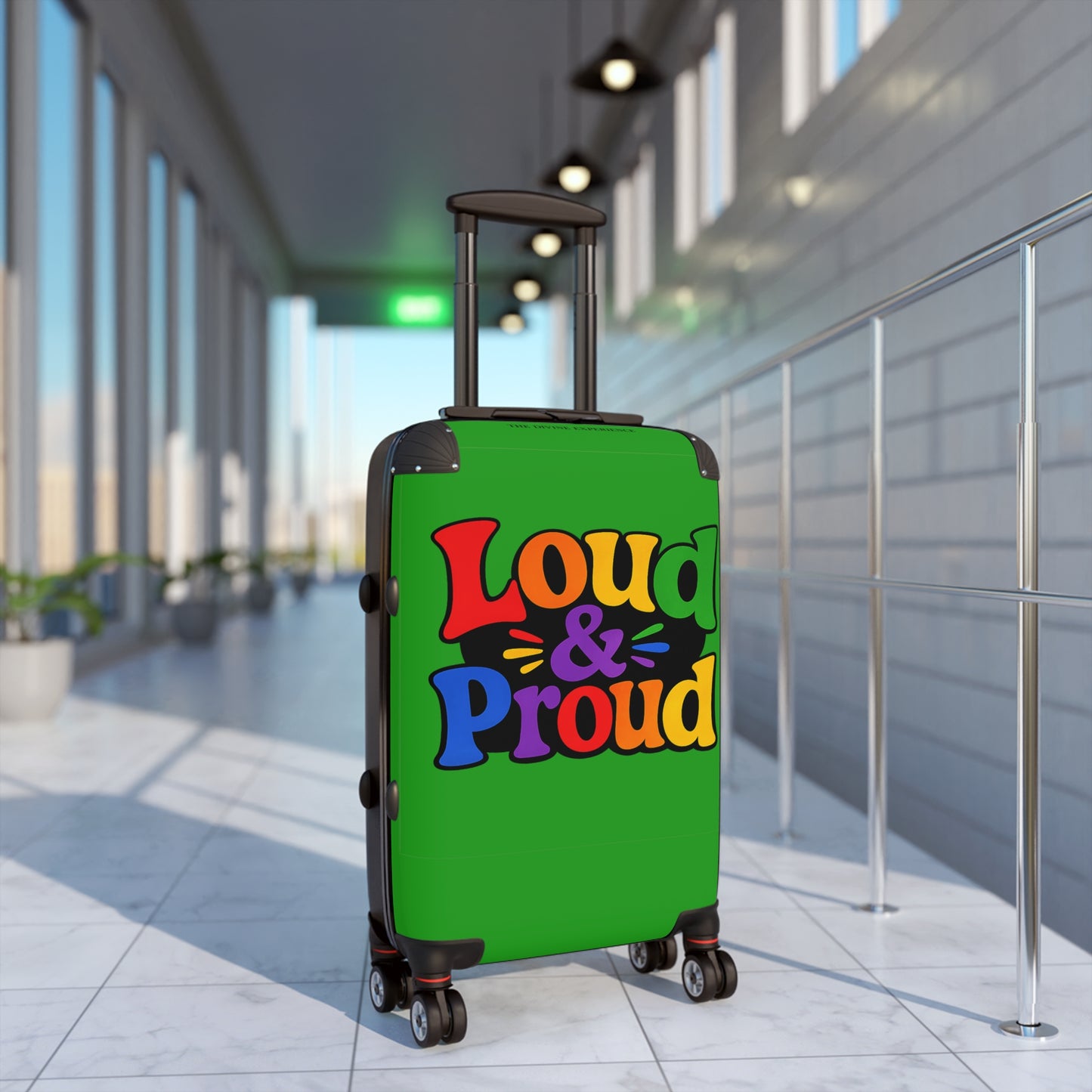 LOUD & PROUD LGBTQ Green Carry-On Suitcase – Rainbow Pride Travel Luggage