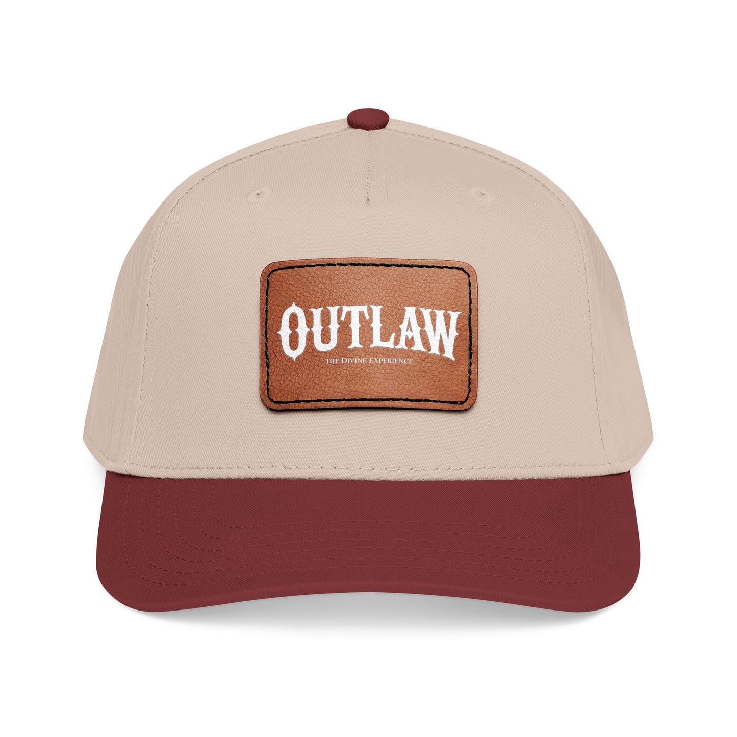 OUTLAW Leather Patch Baseball Cap — Retro Western Mid-Profile Hat