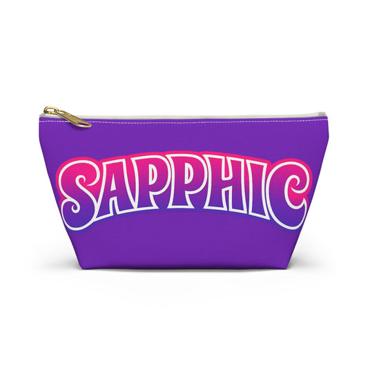 SAPPHIC Accessory Pouch — Purple T‑Bottom Makeup & Travel Bag