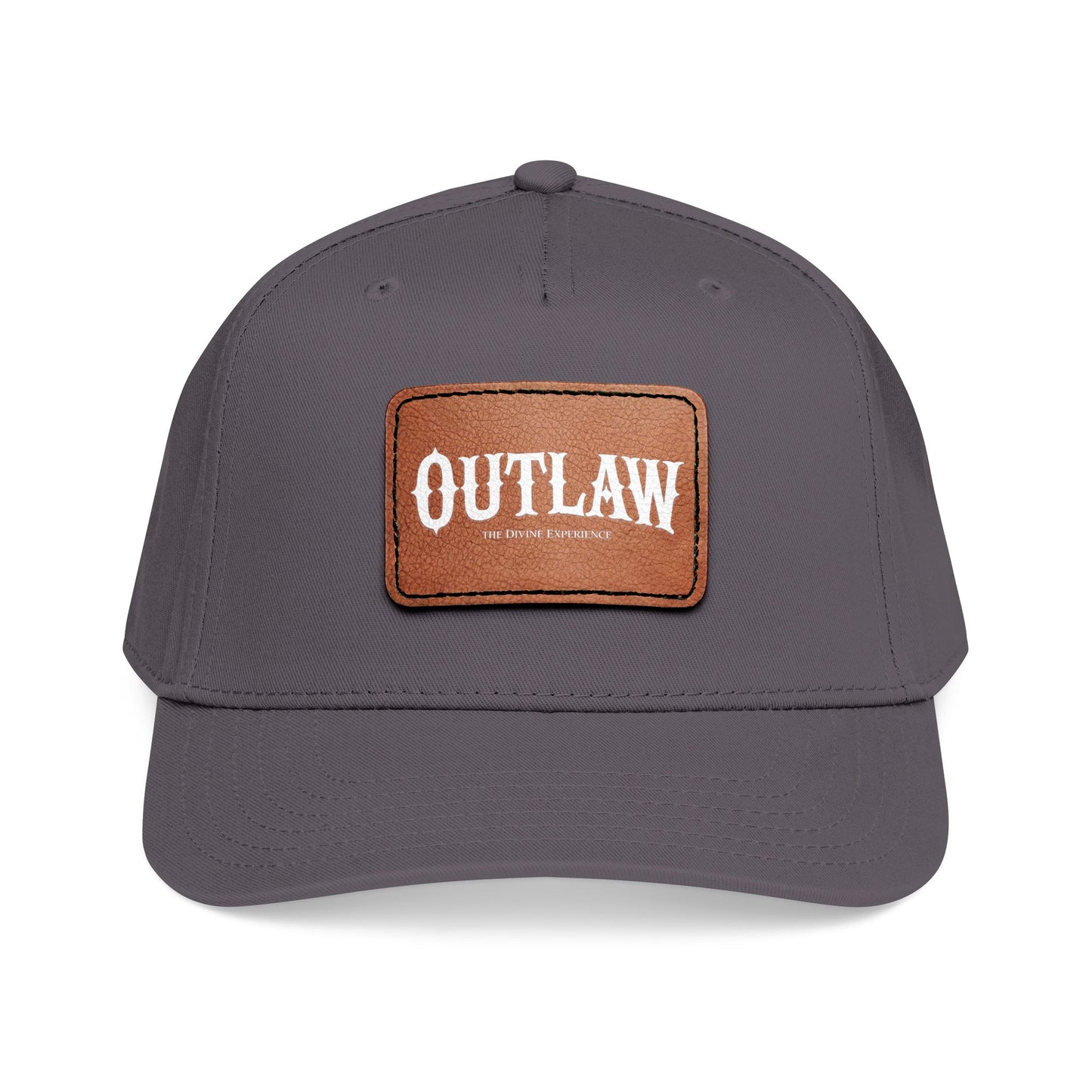 OUTLAW Leather Patch Baseball Cap — Retro Western Mid-Profile Hat