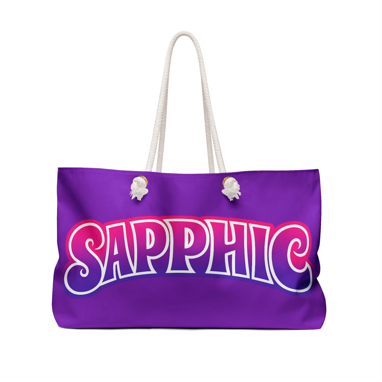 SAPPHIC Weekender Bag — Bold Purple Lesbian Pride Travel Tote
