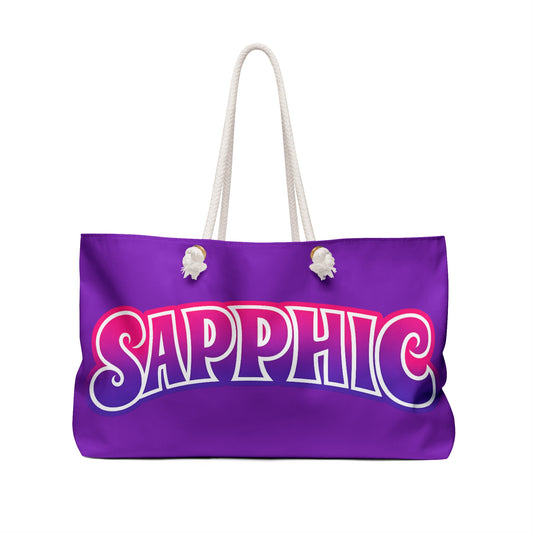 SAPPHIC Weekender Bag — Bold Purple Lesbian Pride Travel Tote