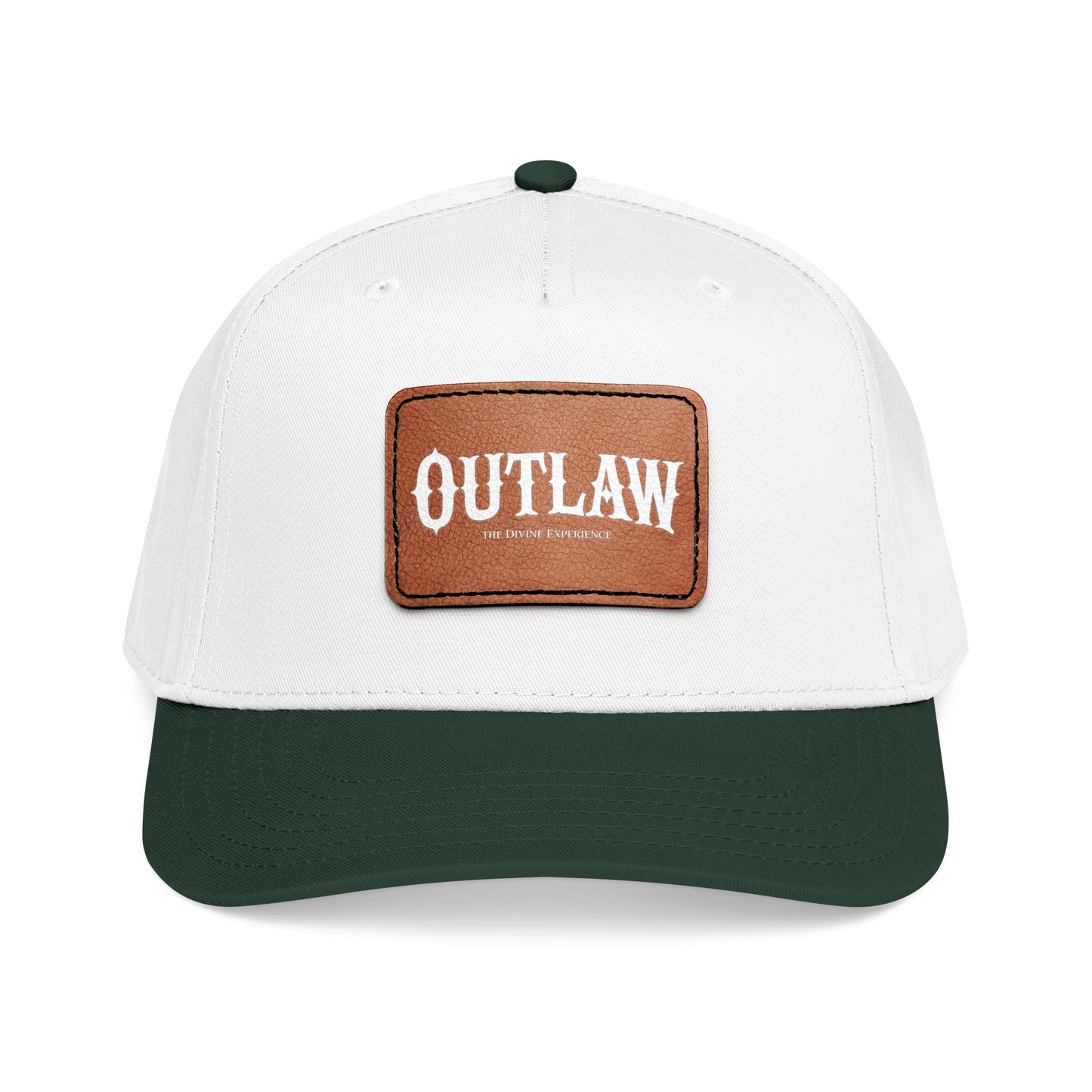 OUTLAW Leather Patch Baseball Cap — Retro Western Mid-Profile Hat