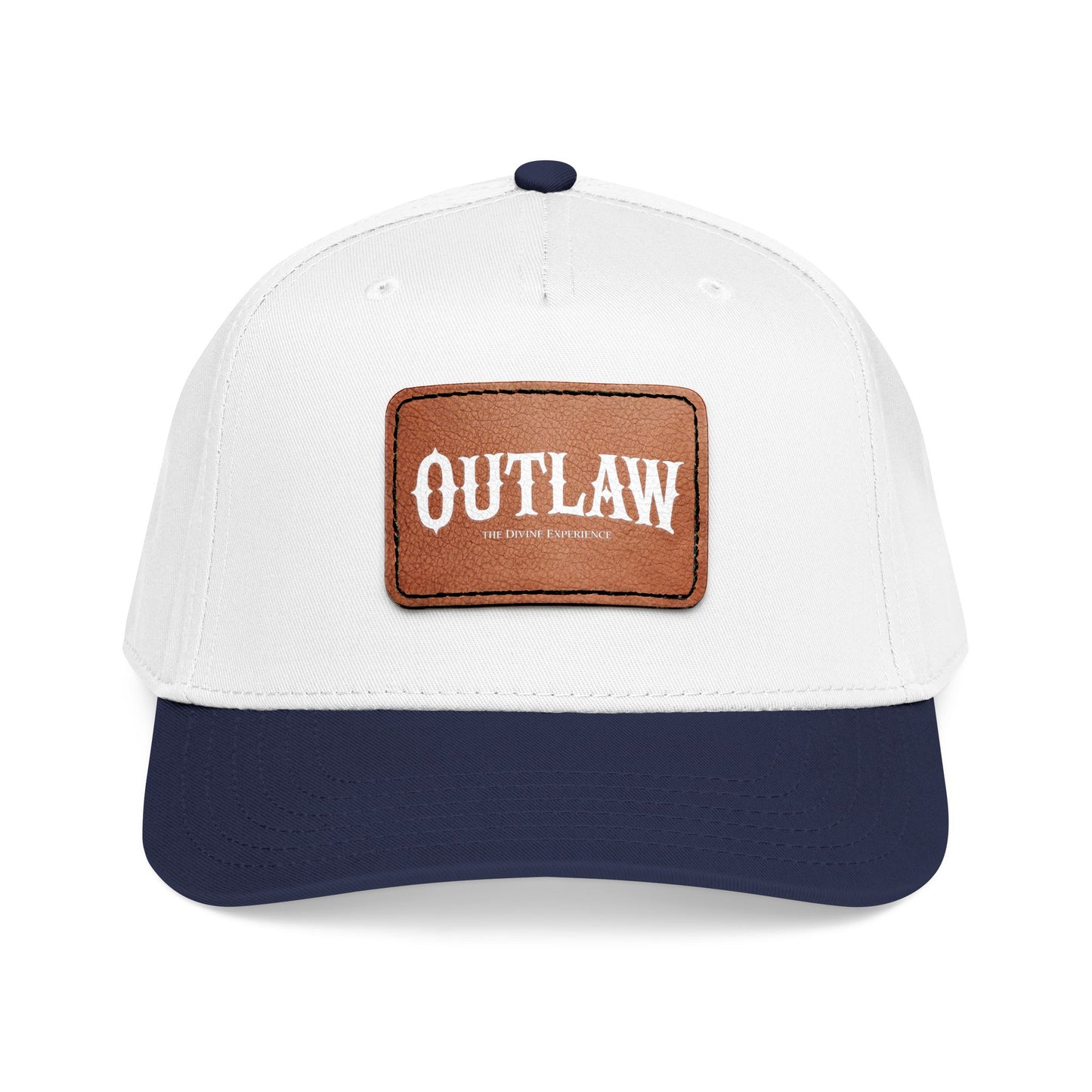 OUTLAW Leather Patch Baseball Cap — Retro Western Mid-Profile Hat