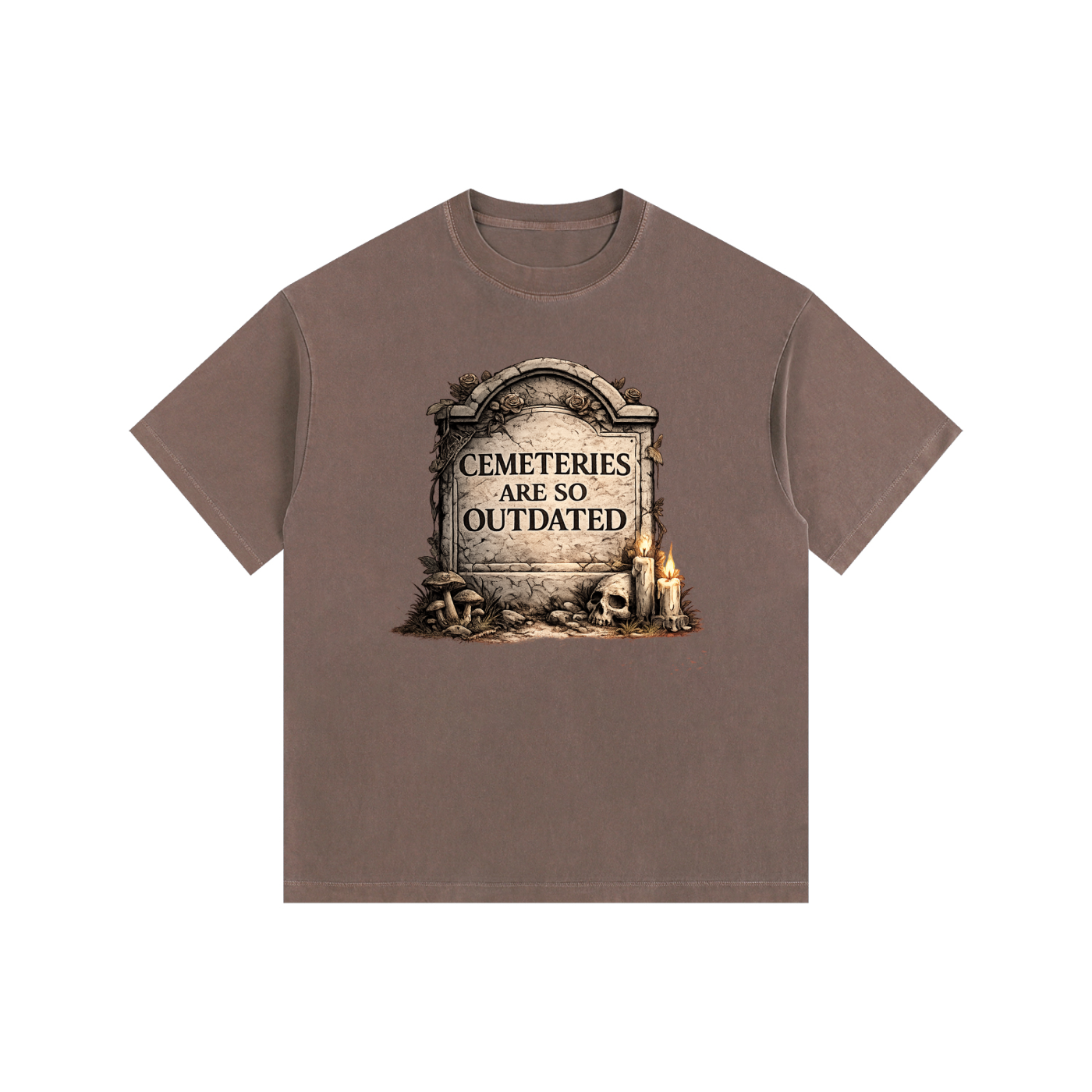 CEMETERIES ARE SO OUTDATED Vintage Washed Oversized Cotton T-Shirt