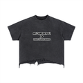 VISION BOARD Vintage Wash Boxy Distressed Hem T-Shirt