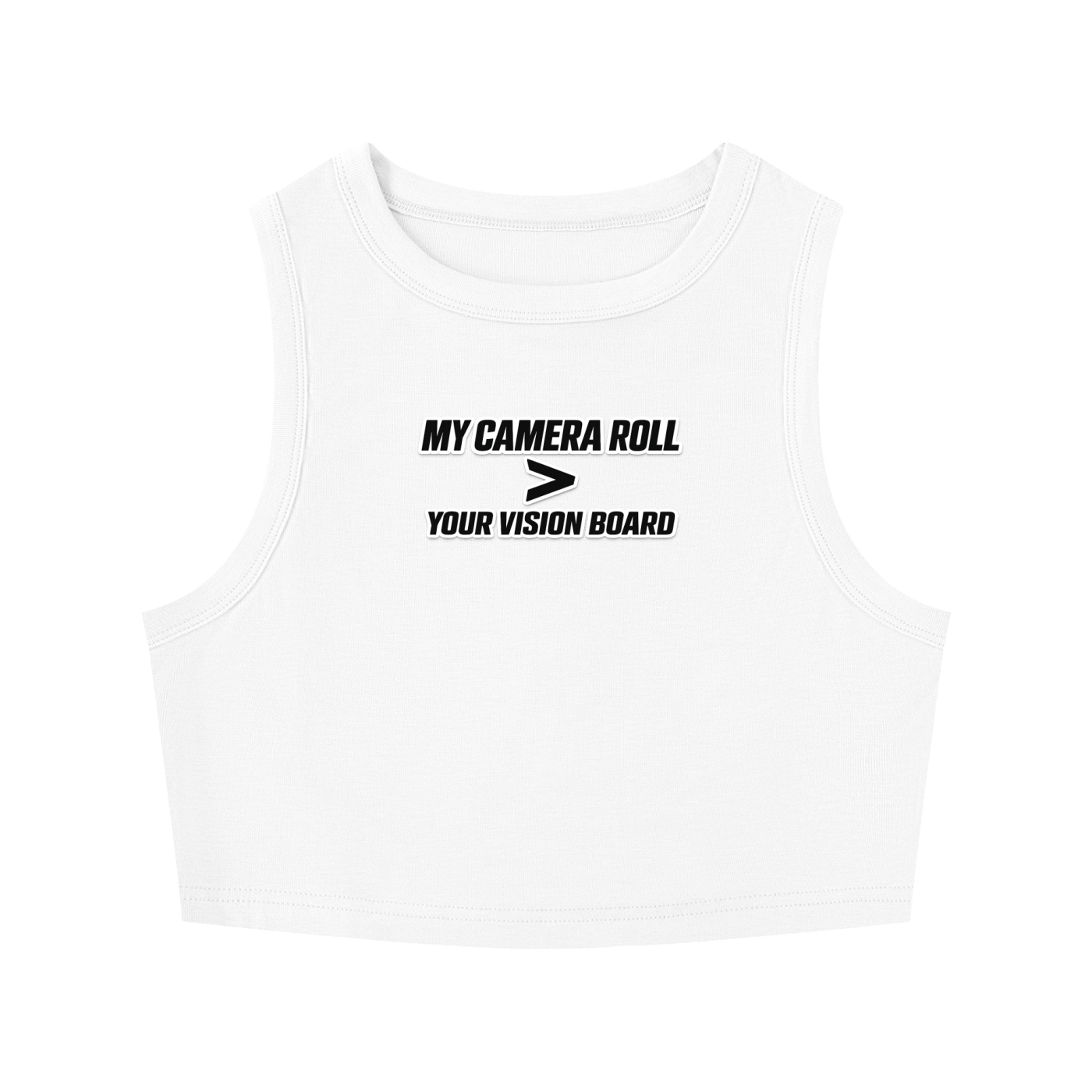 VISION BOARD Women's Tight Crewneck Crop Tank Top