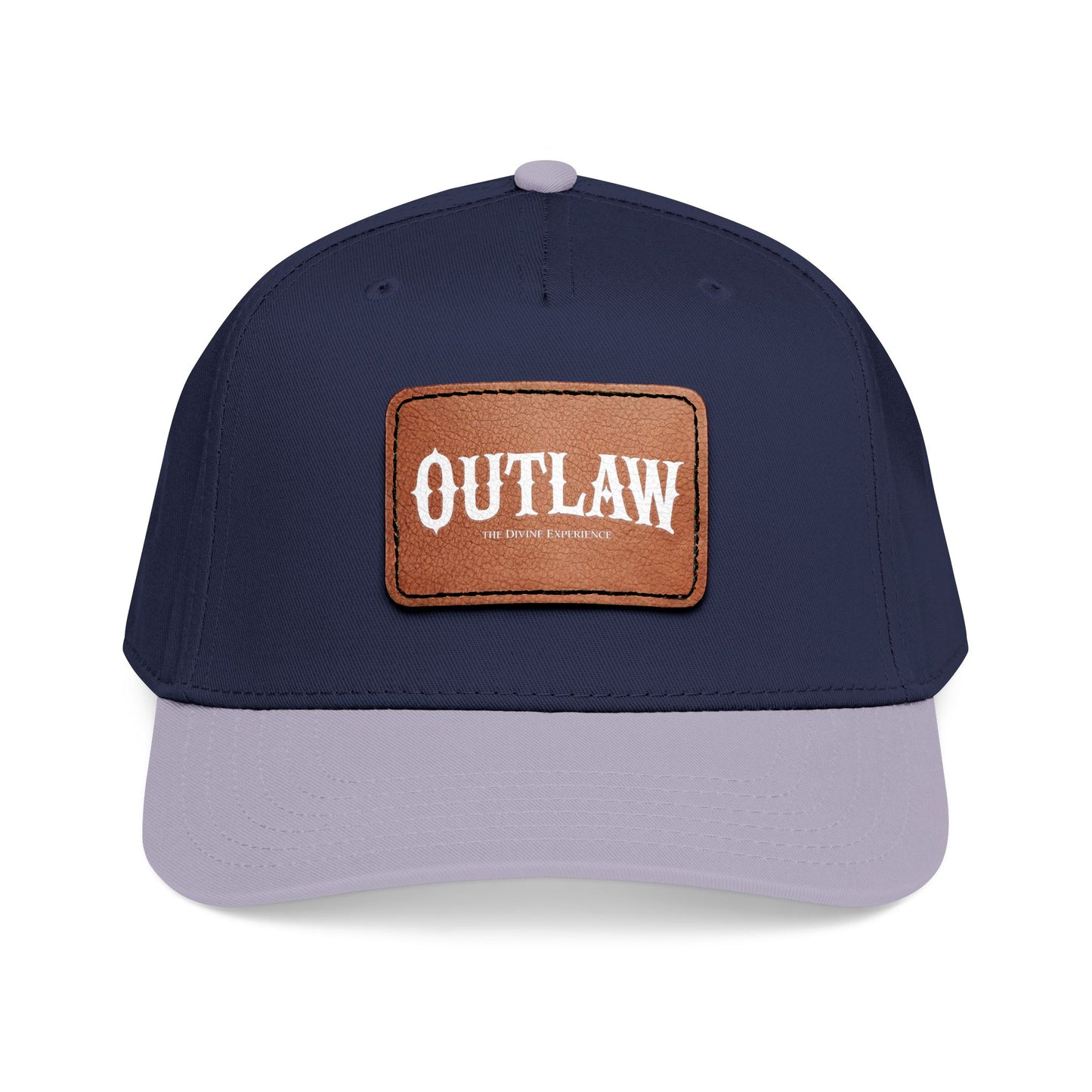 OUTLAW Leather Patch Baseball Cap — Retro Western Mid-Profile Hat