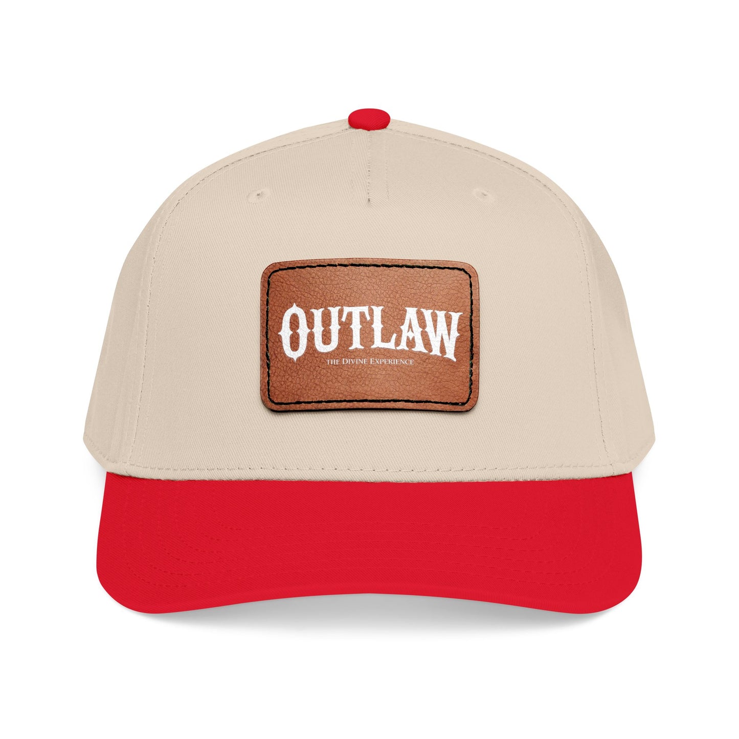 OUTLAW Leather Patch Baseball Cap — Retro Western Mid-Profile Hat