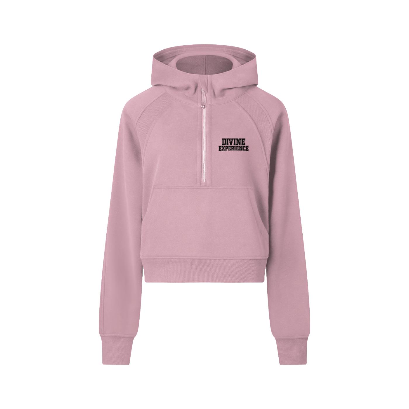 DIVINE EXPERIENCE Cropped Half-Zip Hoodie