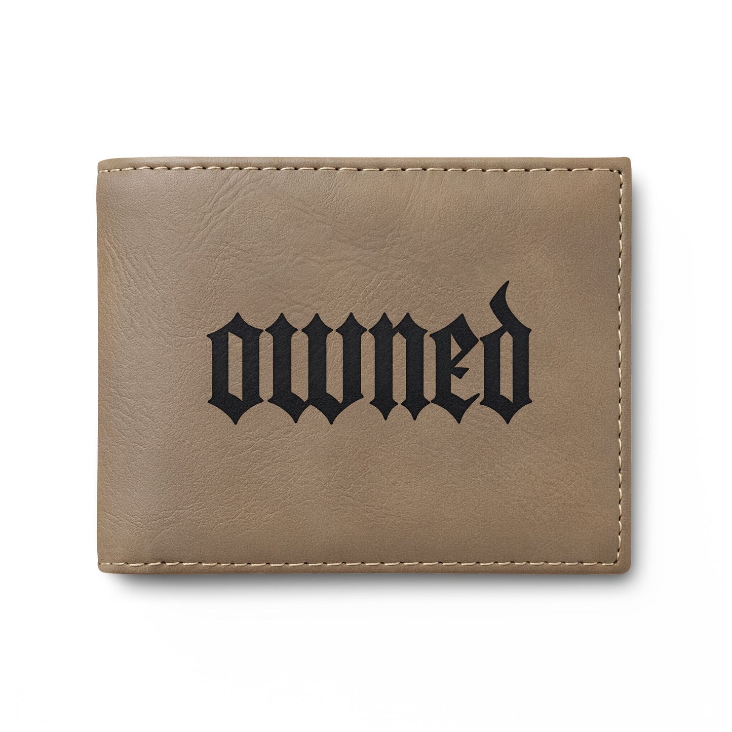 OWNED Bi-Fold Wallet — Leather Flip Wallet with Gothic BDSM Design