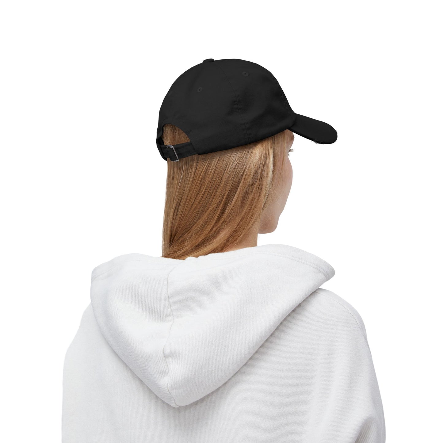 BITCH Distressed Cap – Gothic Script Embroidered Baseball Hat