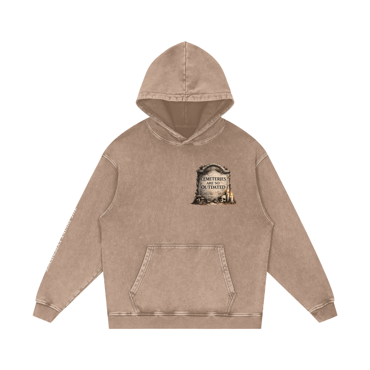 CEMETERIES ARE SO OUTDATED Snow Washed Loose Cotton Hoodie