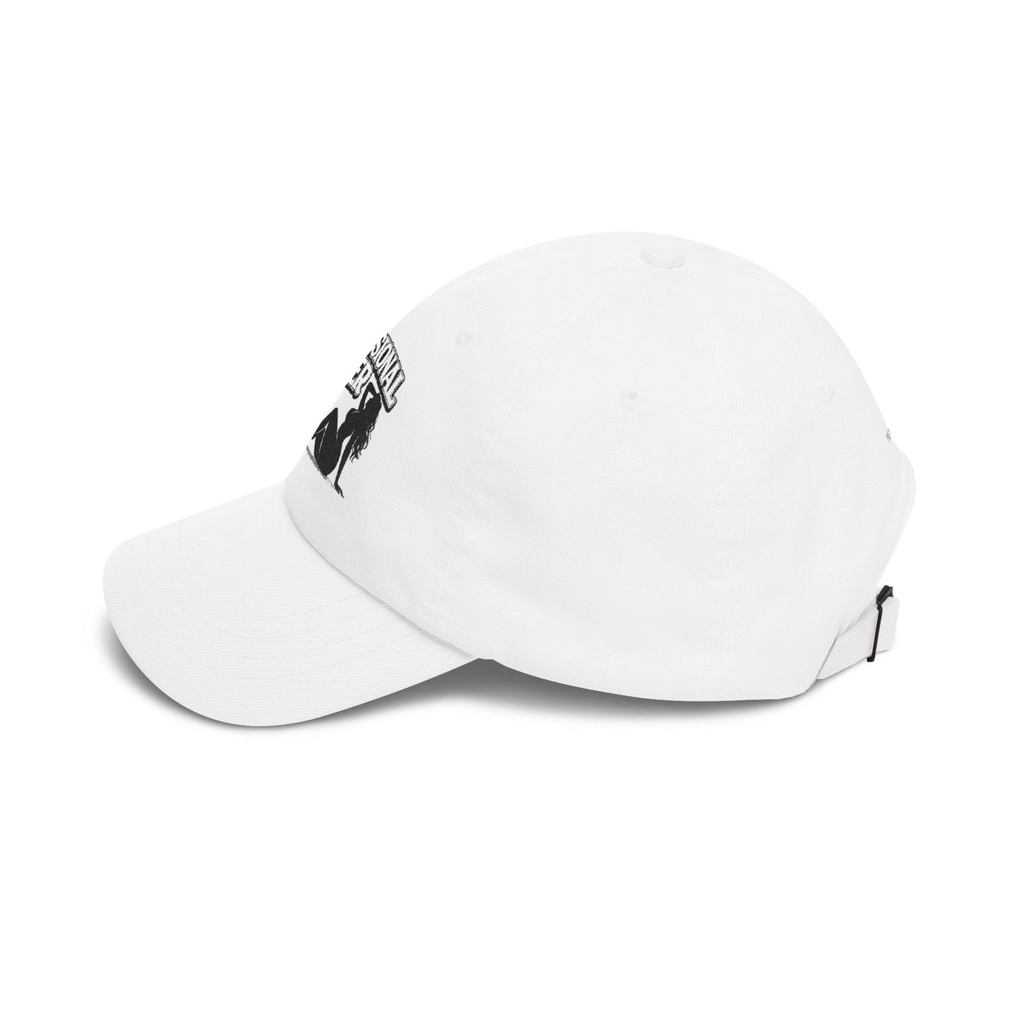 PROFESSIONAL POSER Dad Cap — White Retro Pinup Embroidered Baseball Hat
