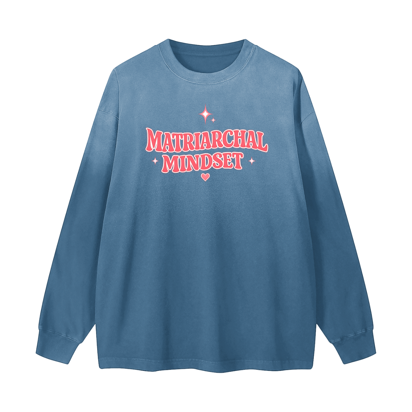 MATRIARCHAL MINDSET Gradient Washed Long Sleeve T-Shirt