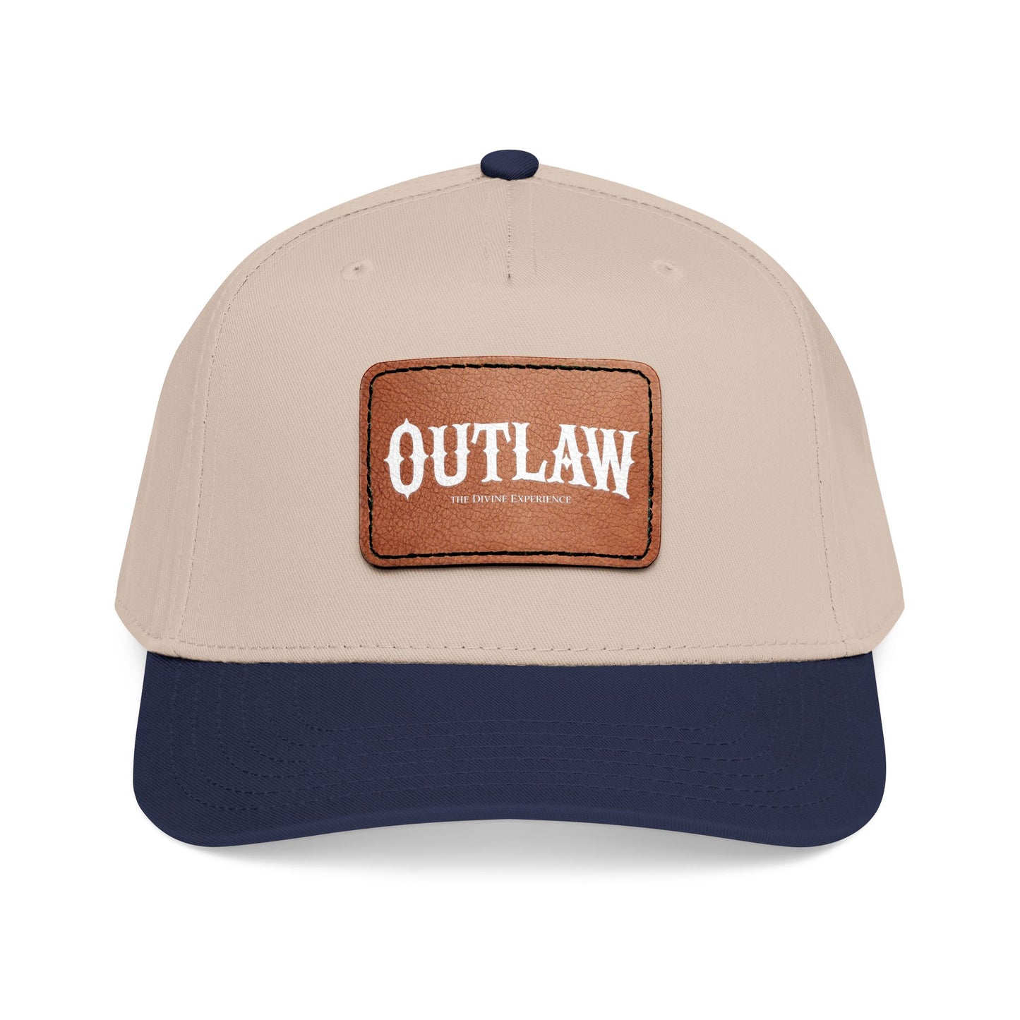 OUTLAW Leather Patch Baseball Cap — Retro Western Mid-Profile Hat