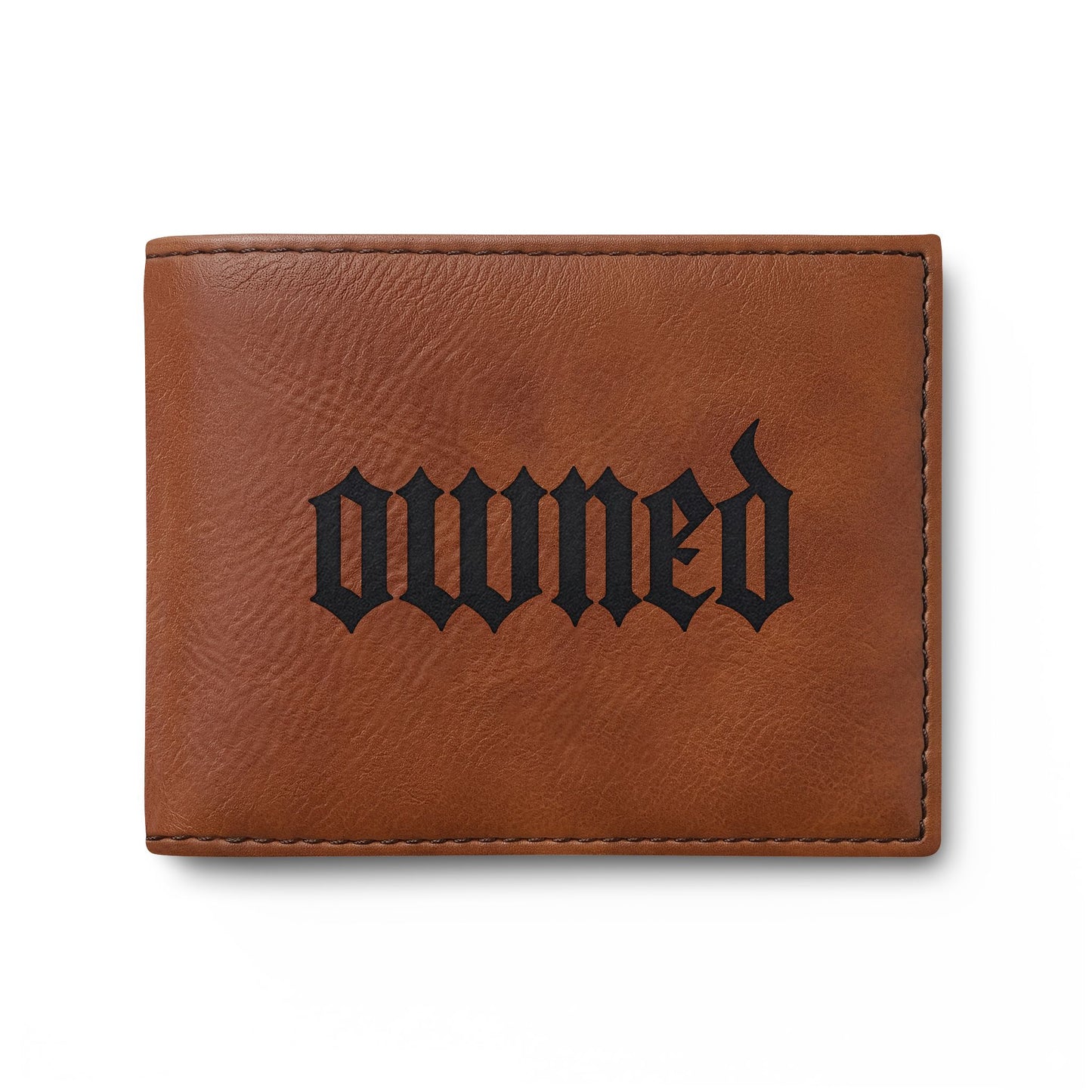 OWNED Bi-Fold Wallet — Leather Flip Wallet with Gothic BDSM Design