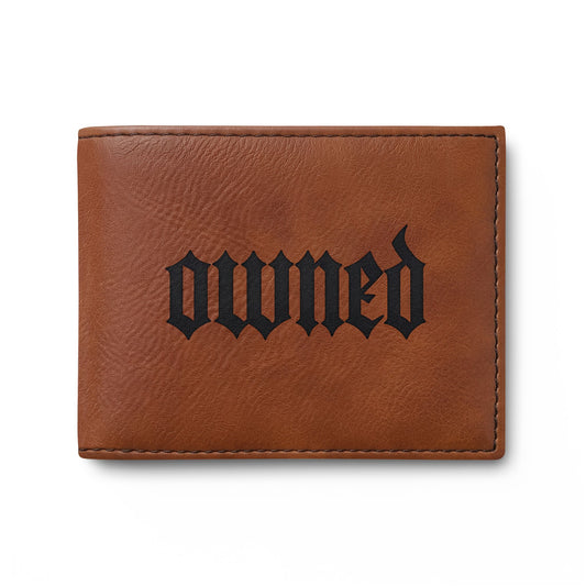 OWNED Bi-Fold Wallet — Leather Flip Wallet with Gothic BDSM Design
