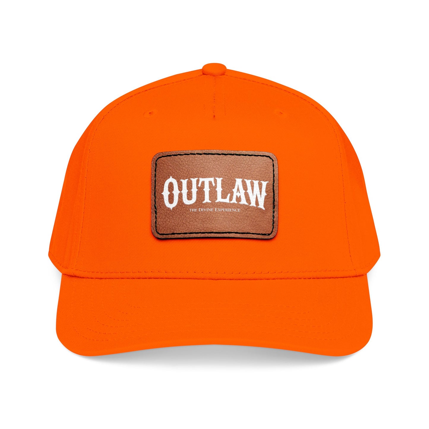 OUTLAW Leather Patch Baseball Cap — Retro Western Mid-Profile Hat