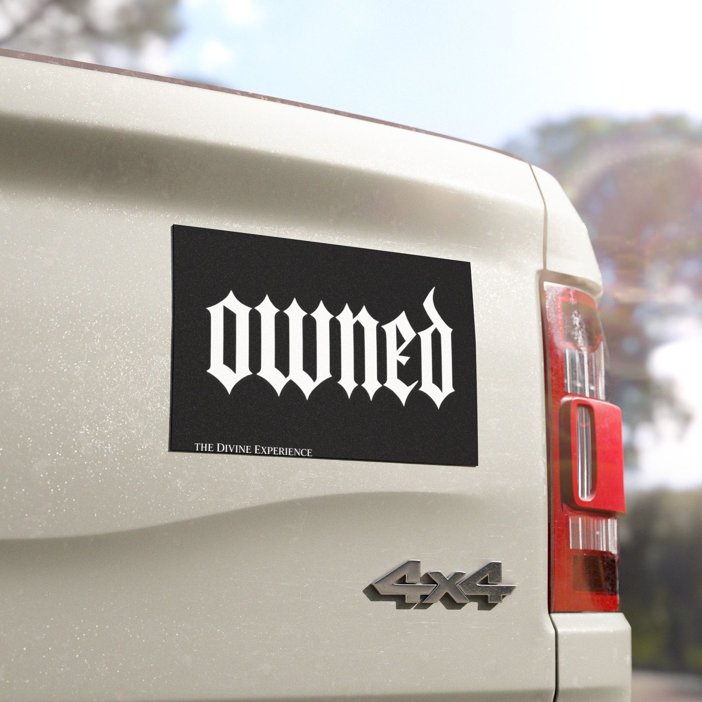 OWNED Gothic Car Magnet — Black Vintage Lettering Magnetic Decal