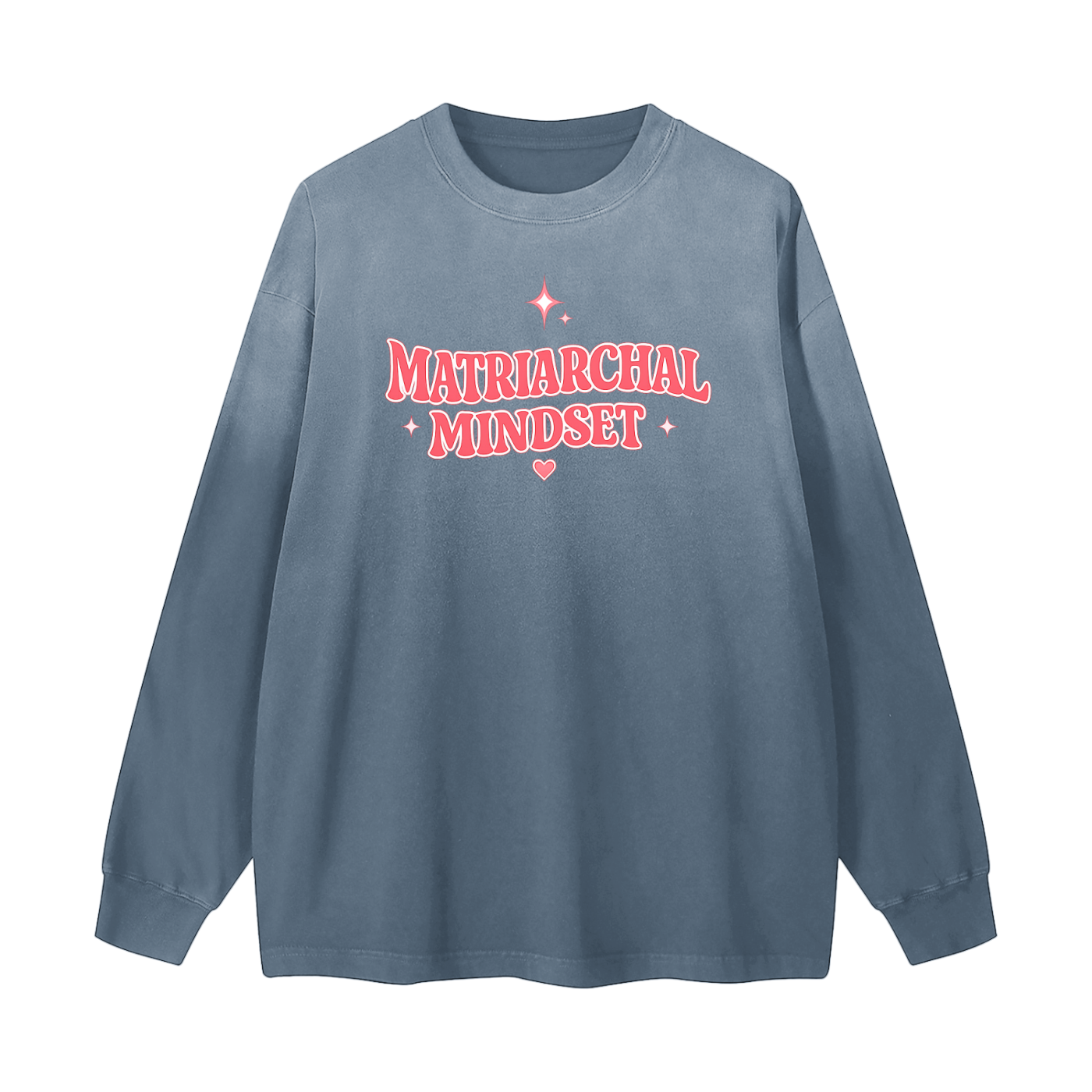 MATRIARCHAL MINDSET Gradient Washed Long Sleeve T-Shirt