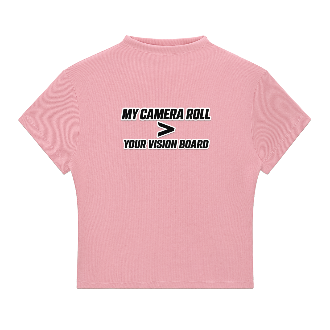 VISION BOARD Essential Slim Fit Mock Neck T-Shirt
