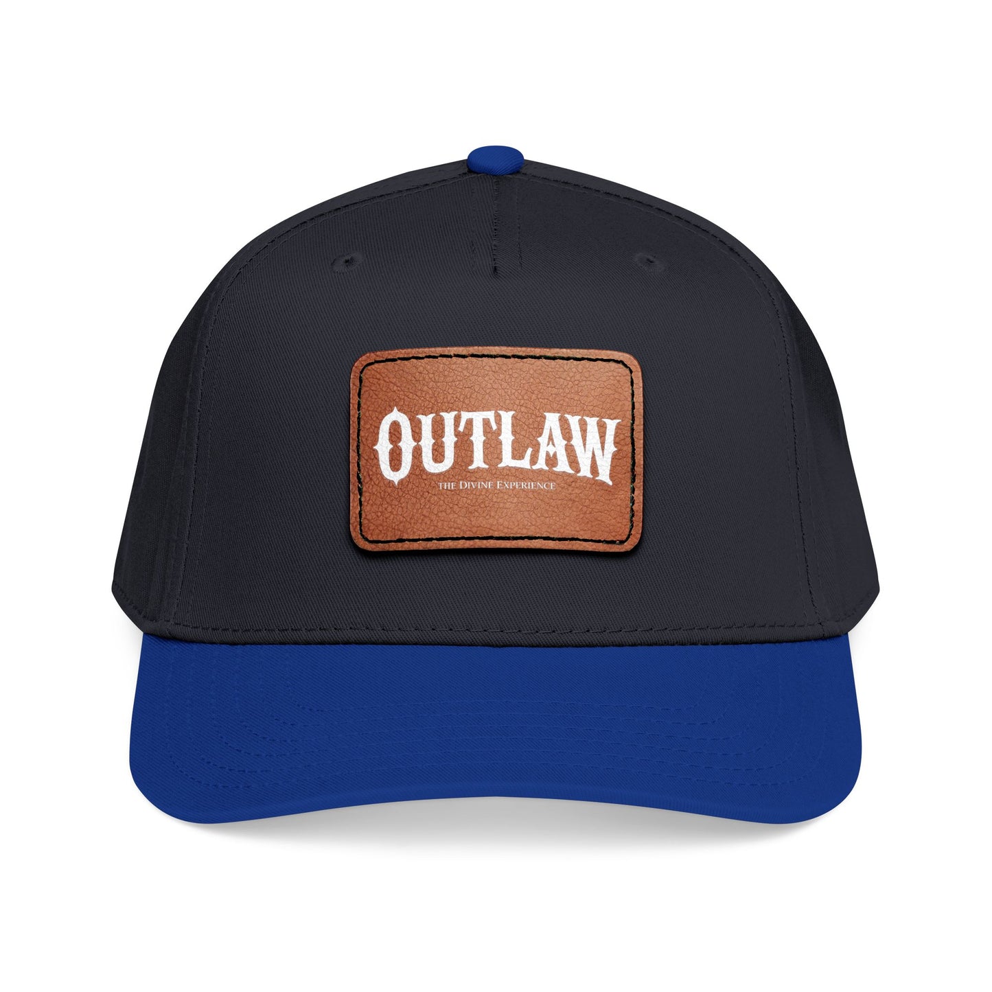 OUTLAW Leather Patch Baseball Cap — Retro Western Mid-Profile Hat