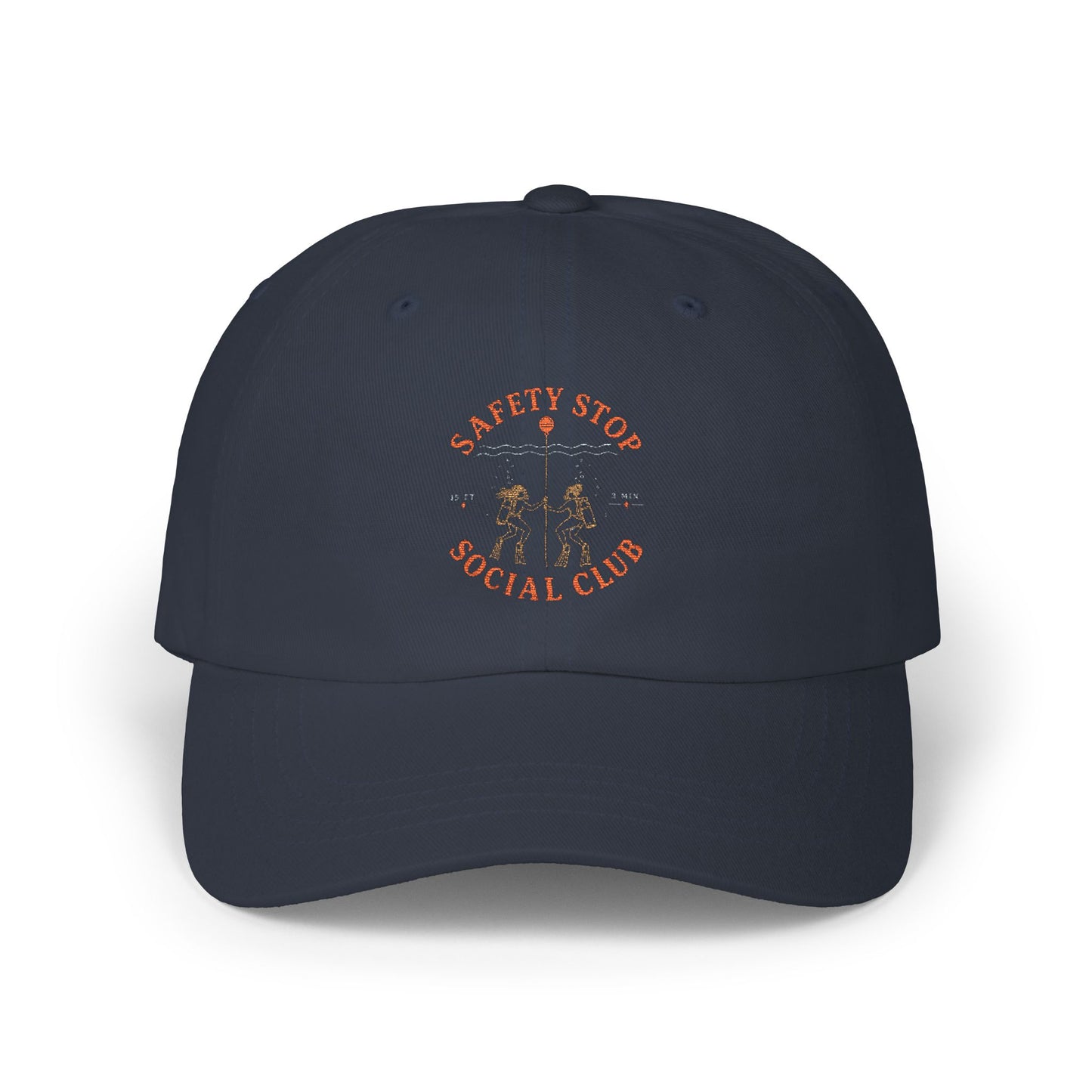 SAFETY STOP SOCIAL CLUB Scuba Cap – Vintage Motorcycle Club Embroidered Hat