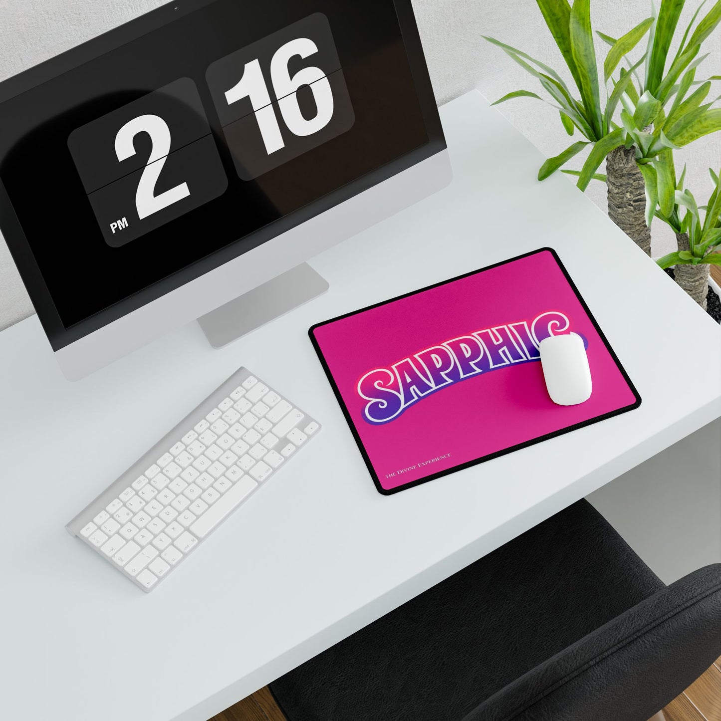 SAPPHIC Desk Mat — Pink & Purple Pride Gaming/Work Surface