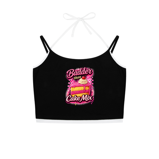 CAKE MIX Contrast Binding Halter Tank Top