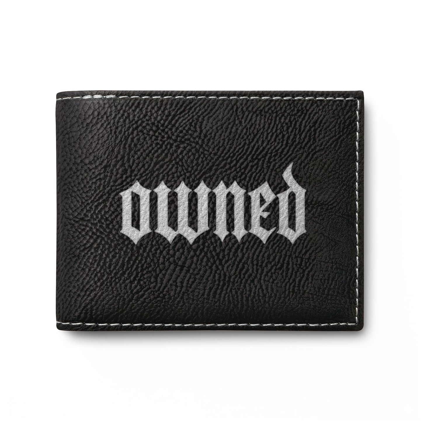 OWNED Bi-Fold Wallet — Leather Flip Wallet with Gothic BDSM Design