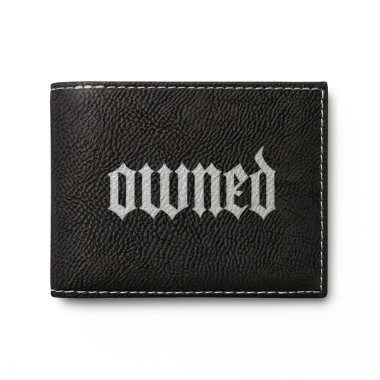 OWNED Bi-Fold Wallet — Leather Flip Wallet with Gothic BDSM Design