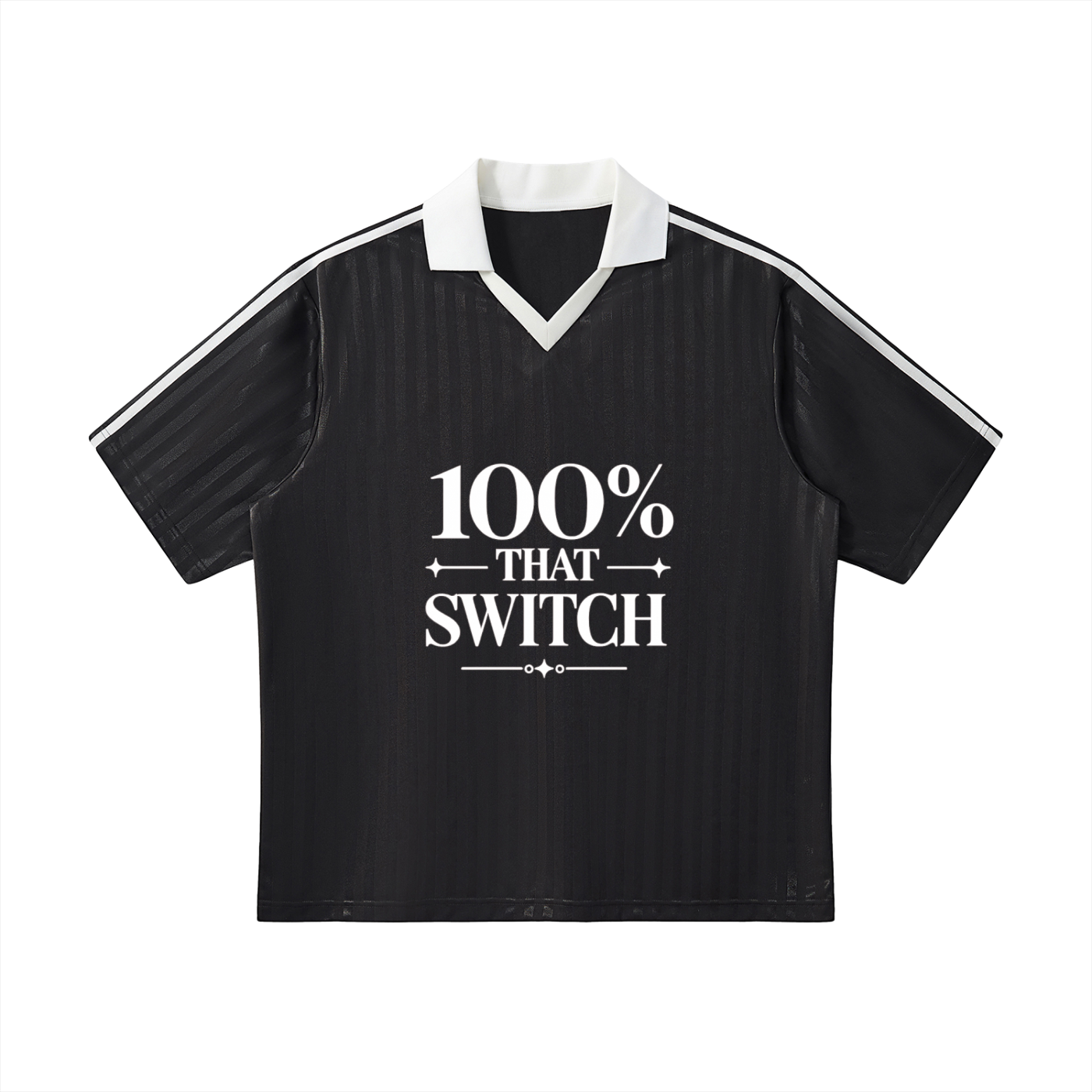 100% THAT SWITCH Contrast Collar Striped Soccer Jersey