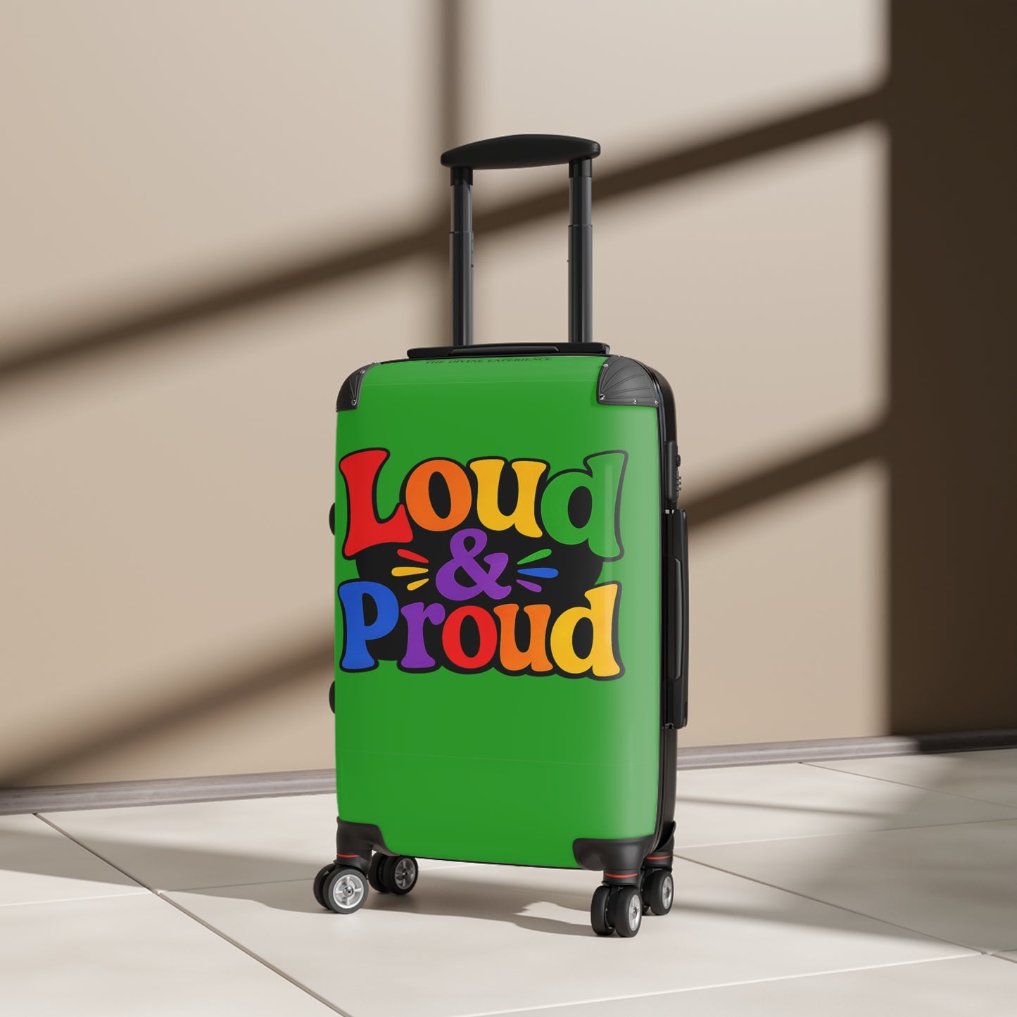LOUD & PROUD LGBTQ Green Carry-On Suitcase – Rainbow Pride Travel Luggage