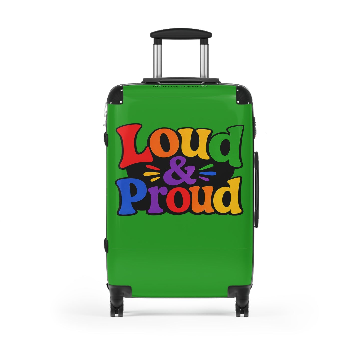 LOUD & PROUD LGBTQ Green Carry-On Suitcase – Rainbow Pride Travel Luggage