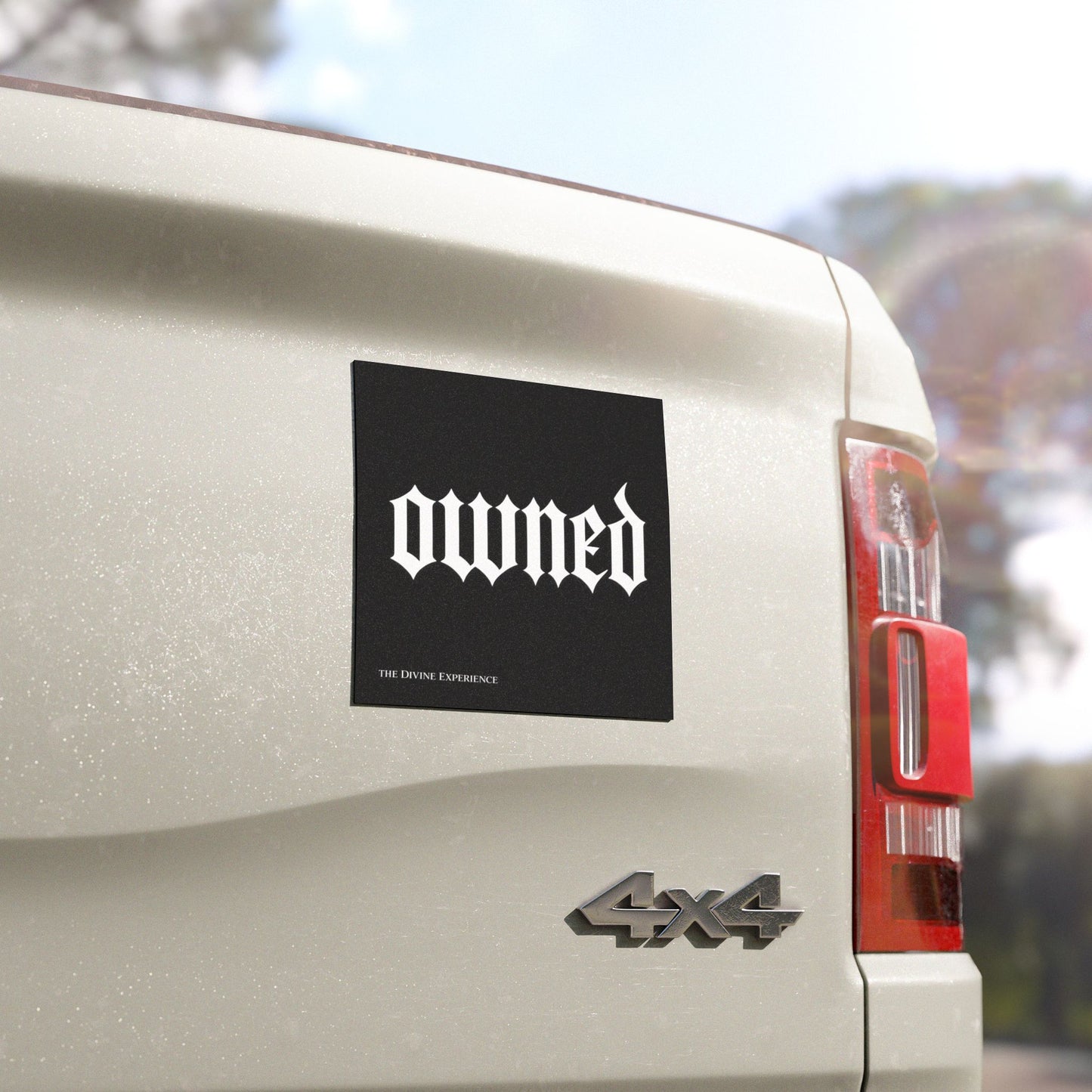 OWNED Gothic Car Magnet — Black Vintage Lettering Magnetic Decal