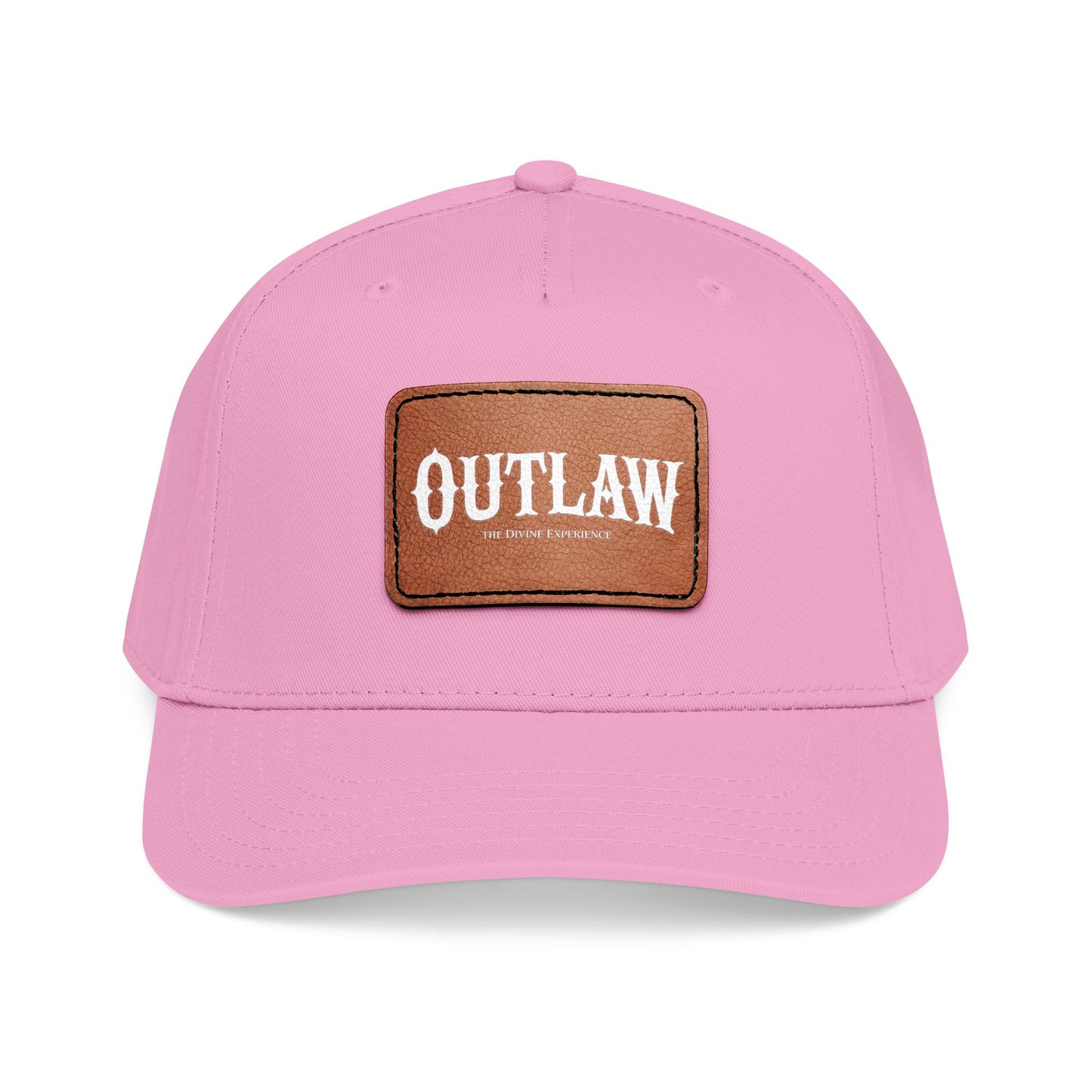 OUTLAW Leather Patch Baseball Cap — Retro Western Mid-Profile Hat