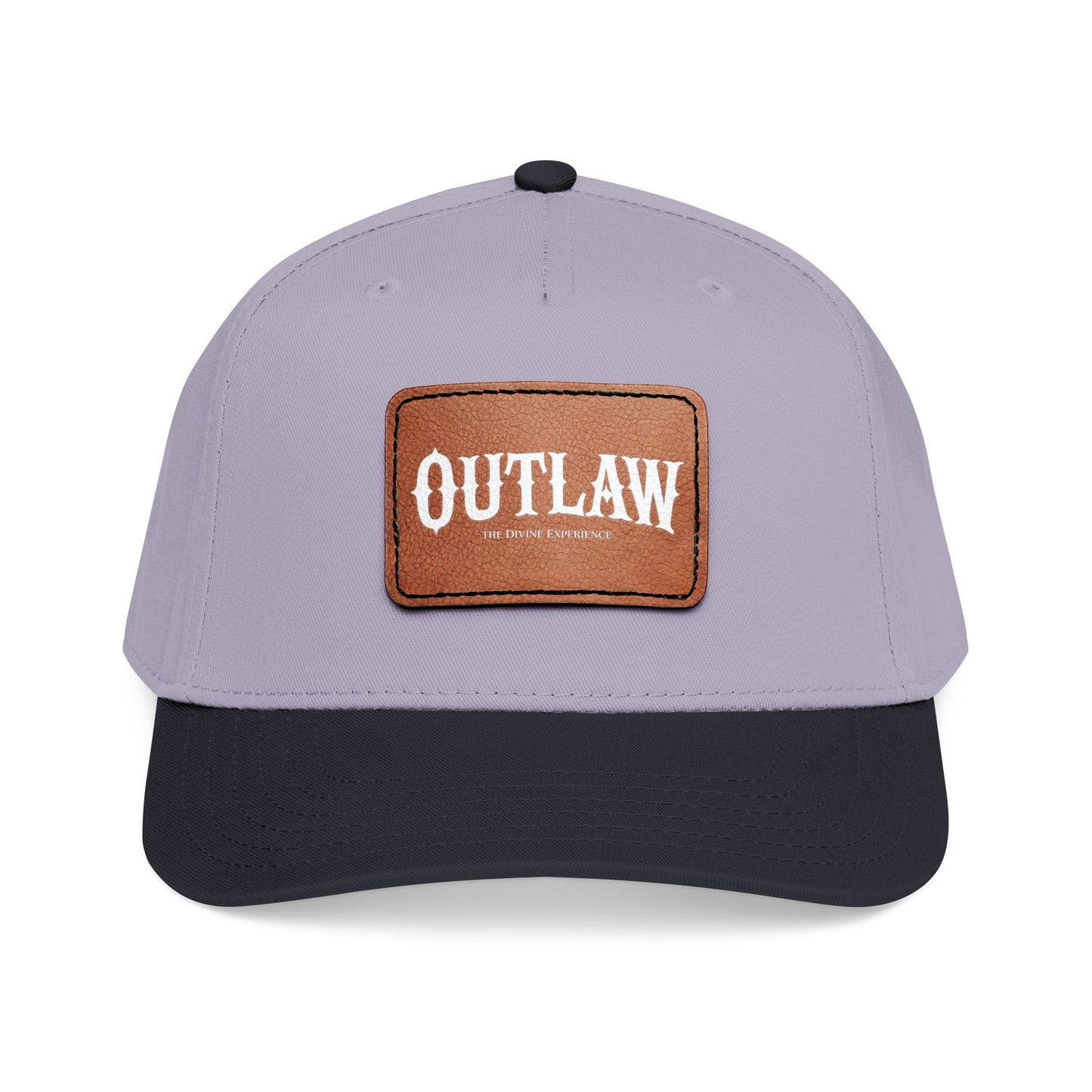 OUTLAW Leather Patch Baseball Cap — Retro Western Mid-Profile Hat