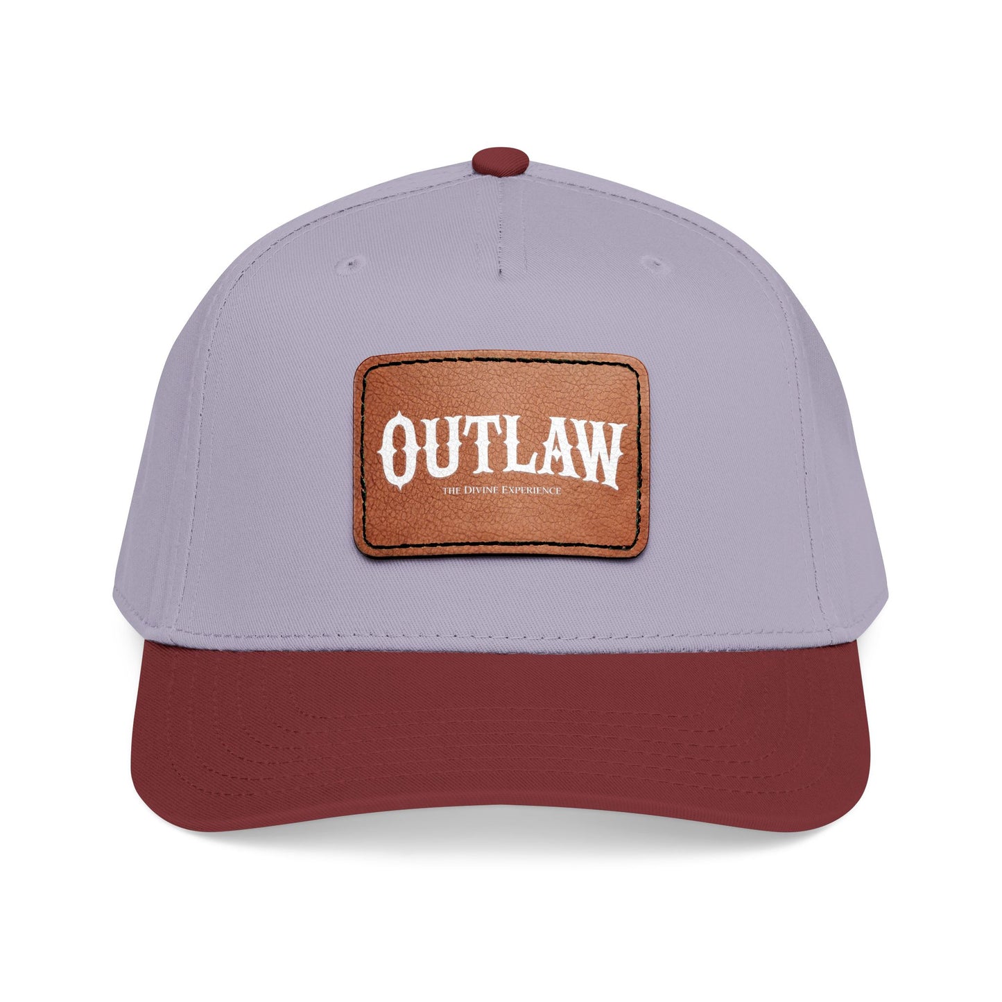 OUTLAW Leather Patch Baseball Cap — Retro Western Mid-Profile Hat