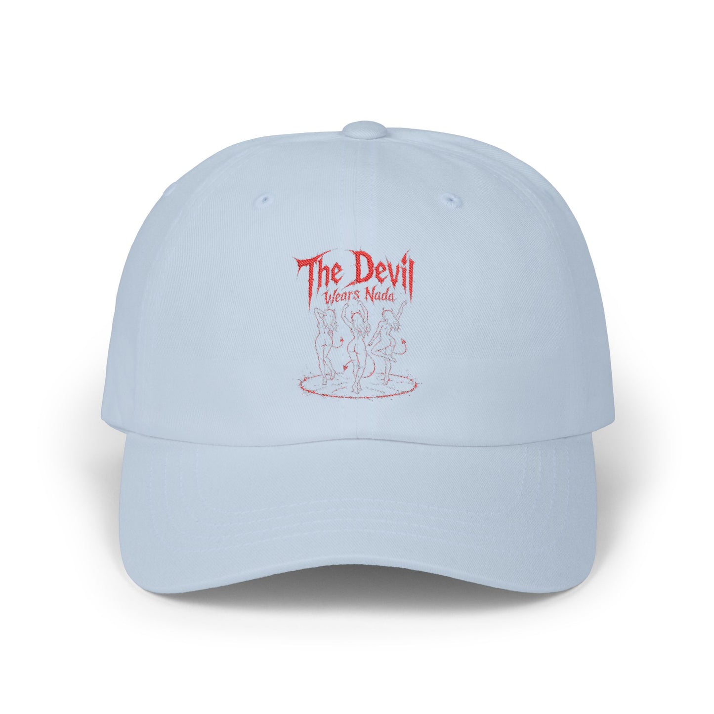 THE DEVIL WEARS NADA Dad Cap — Embroidered Retro Graphic Hat