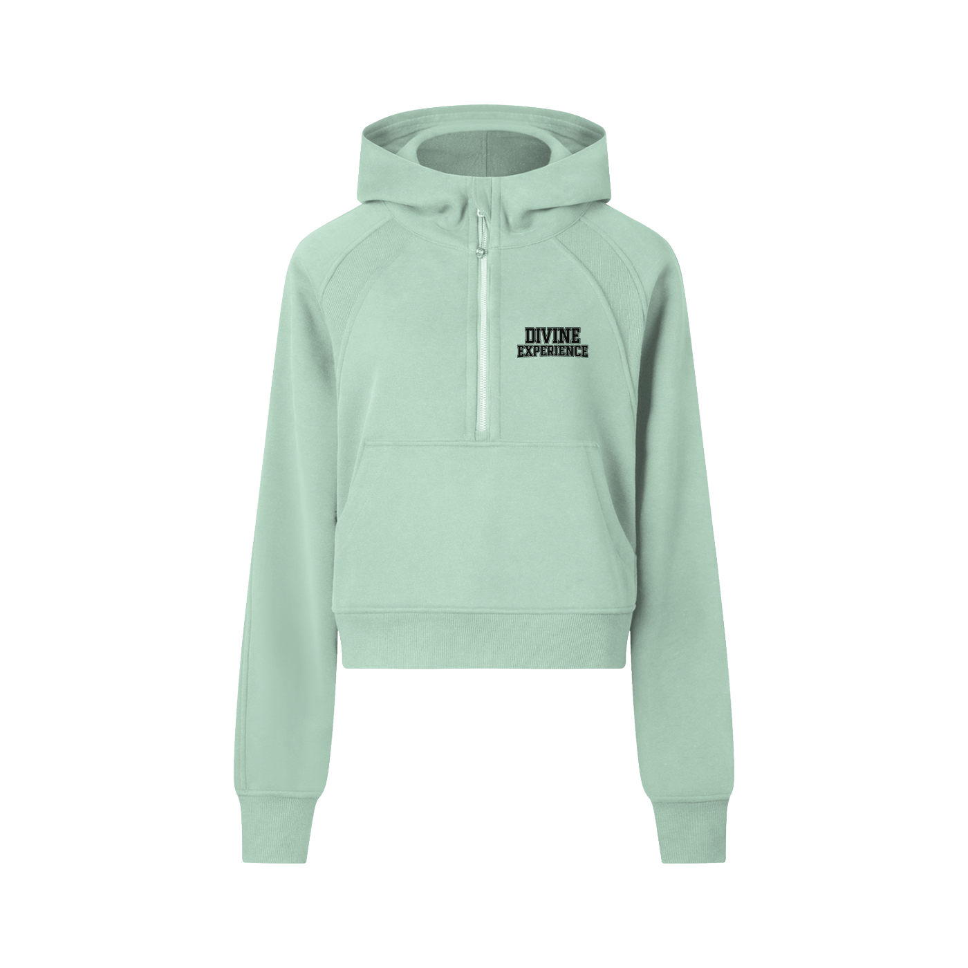 DIVINE EXPERIENCE Cropped Half-Zip Hoodie