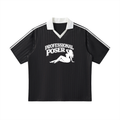 PROFESSIONAL POSER Contrast Collar Striped Soccer Jersey