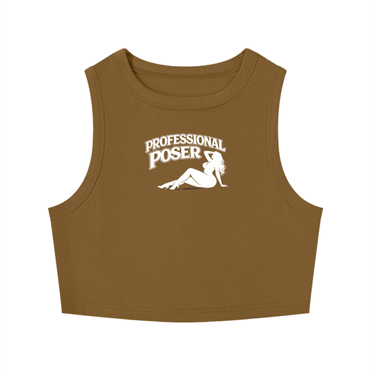 PROFESSIONAL POSER Women's Tight Crewneck Crop Tank Top