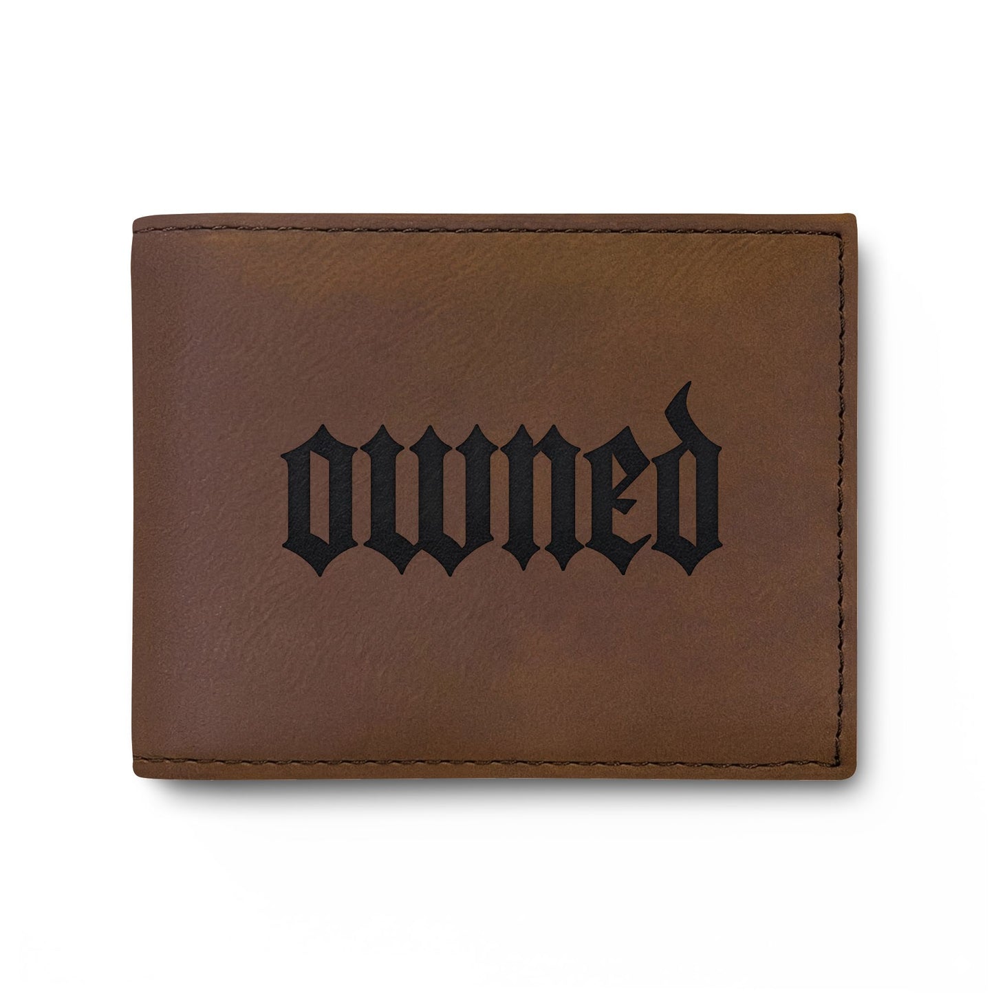 OWNED Bi-Fold Wallet — Leather Flip Wallet with Gothic BDSM Design